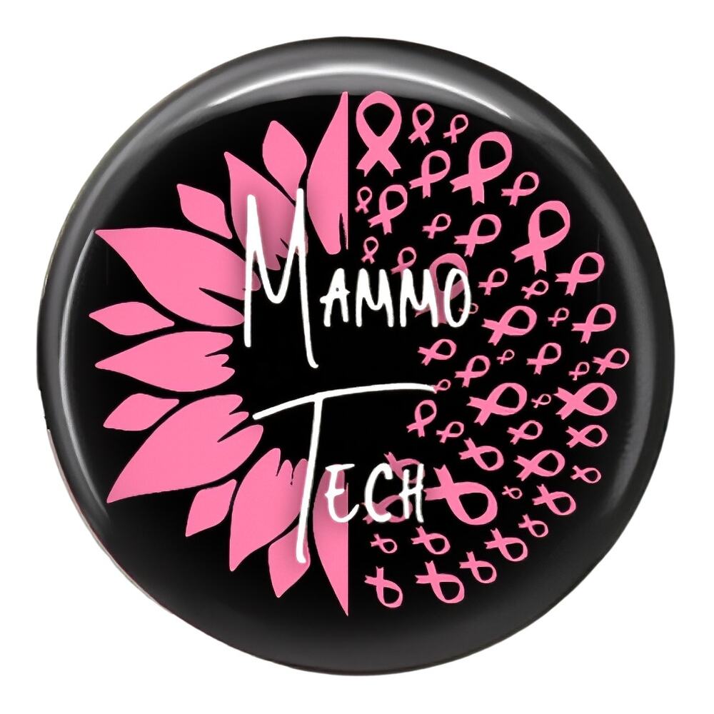 Mammo Tech Badge Reel & Topper Mammography Technologist Pink Ribbon Gift - Picture 3 of 5